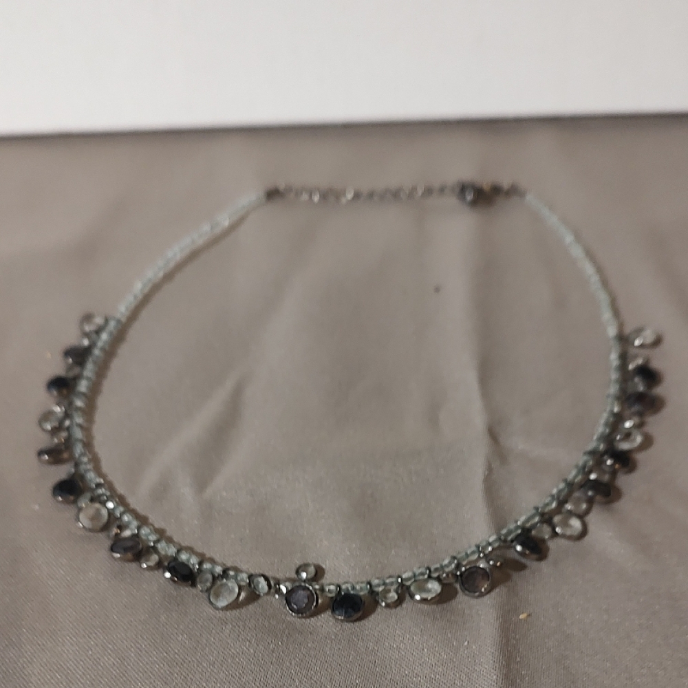 Elegant Silver and Black Necklace